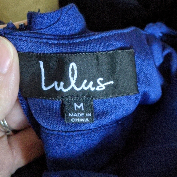Lulu's Navy Blue Wrap Skort Dress - Picture 6 of 8